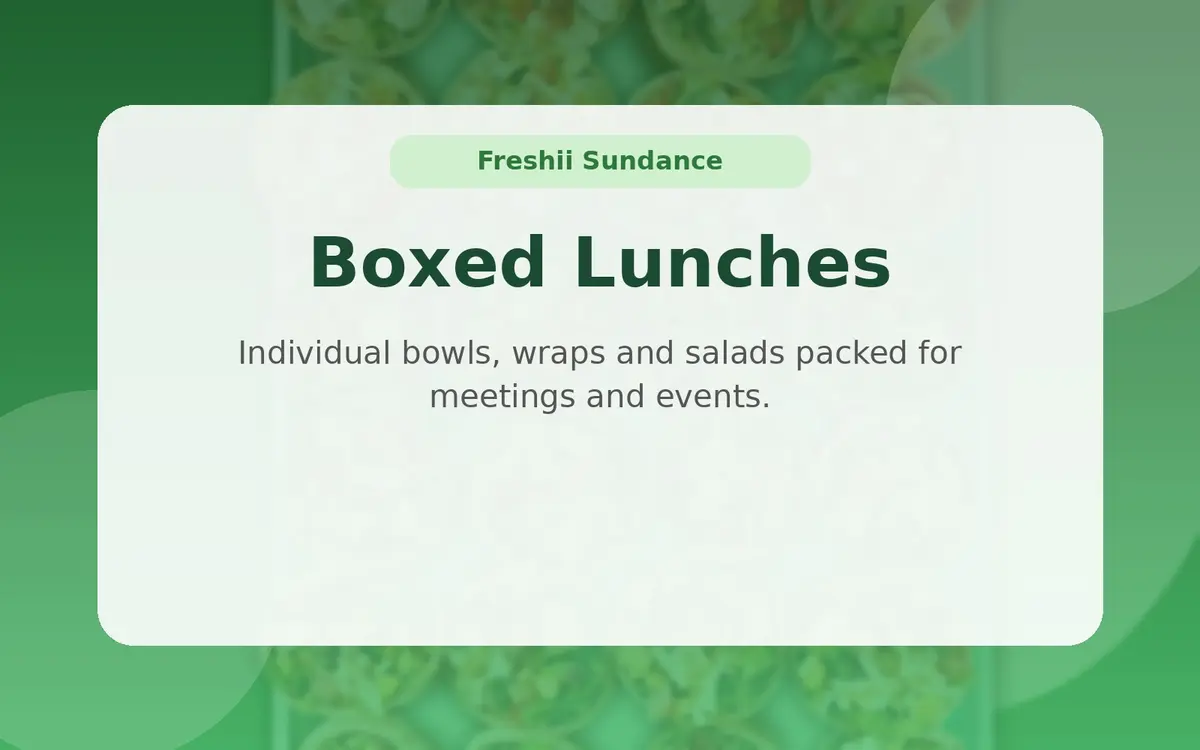 Freshii boxed lunch catering options